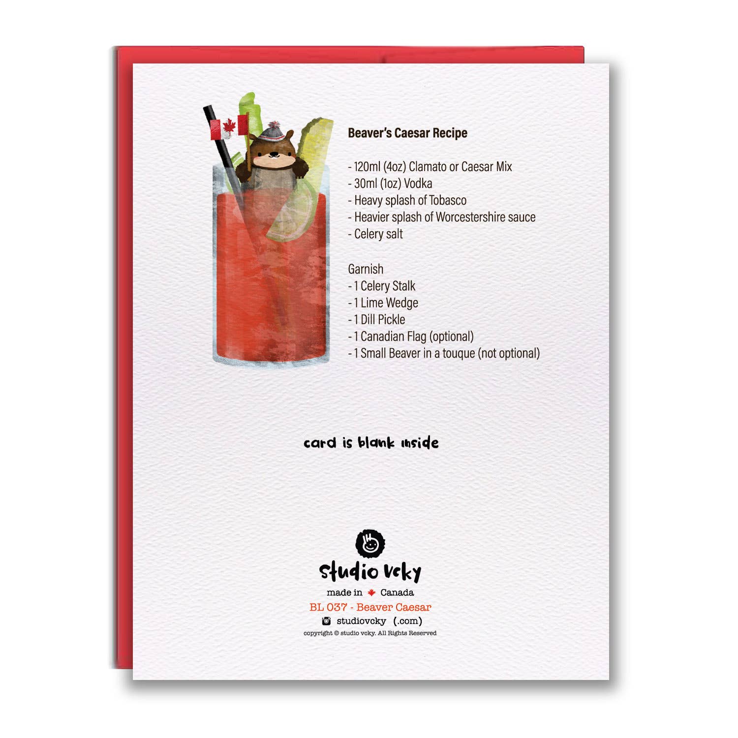 studio vcky - Wholesale Everyday Greeting Card - Greeting Card - Beaver Caesar Canada1