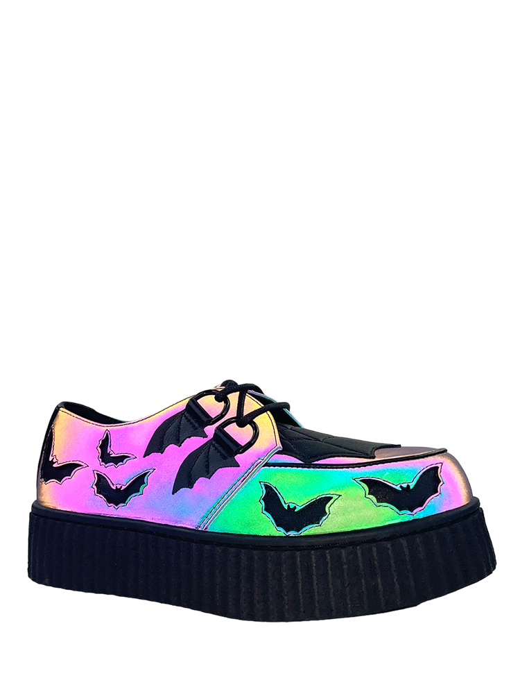 STRANGE CVLT – wholesale Flats – Women’s – KRYPT BAT - ALL REFLECTIVE1