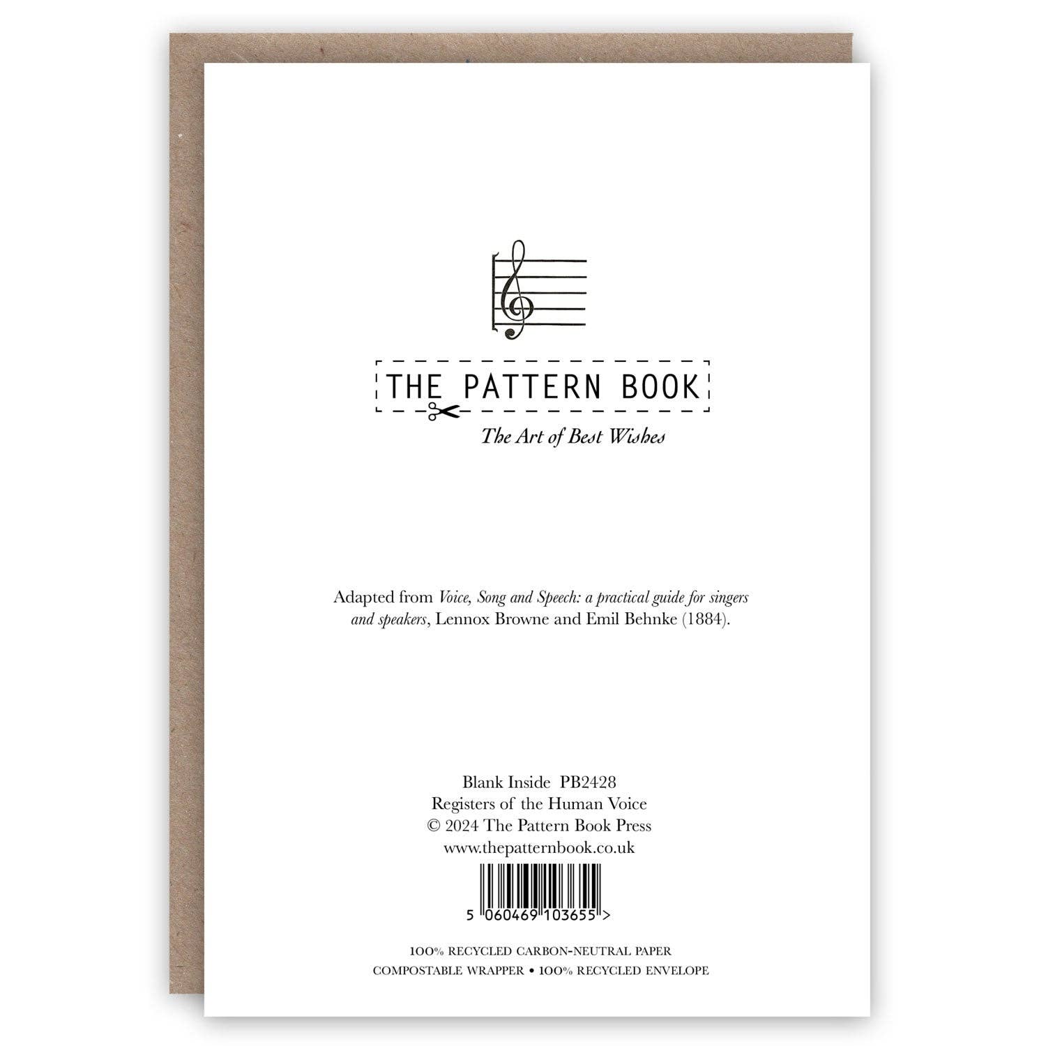 The Pattern Book – wholesale Everyday greeting card – Registers of the Human Voice1