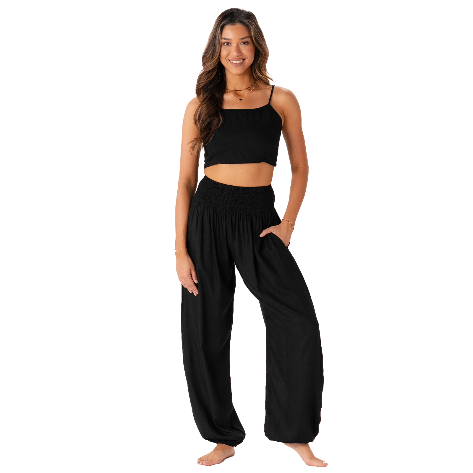 Lotus and Luna - Wholesale Pants - Women's - *BEST SELLER* Black Harem Pants with Pockets12