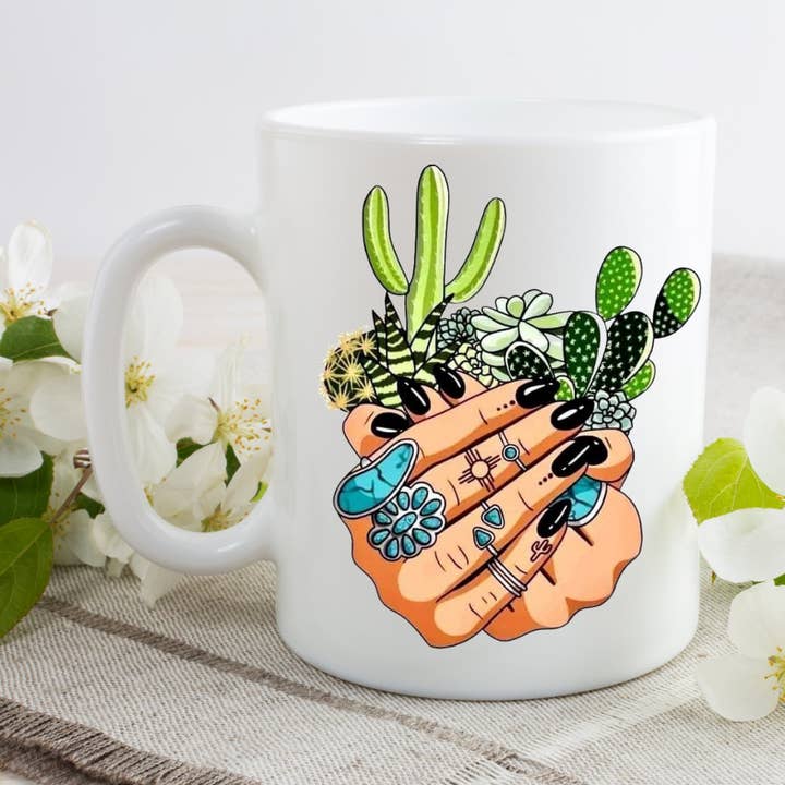 Beautiful Cactus Dessert Plant Coffee Mug for wholesale by Dazzle Design Diva