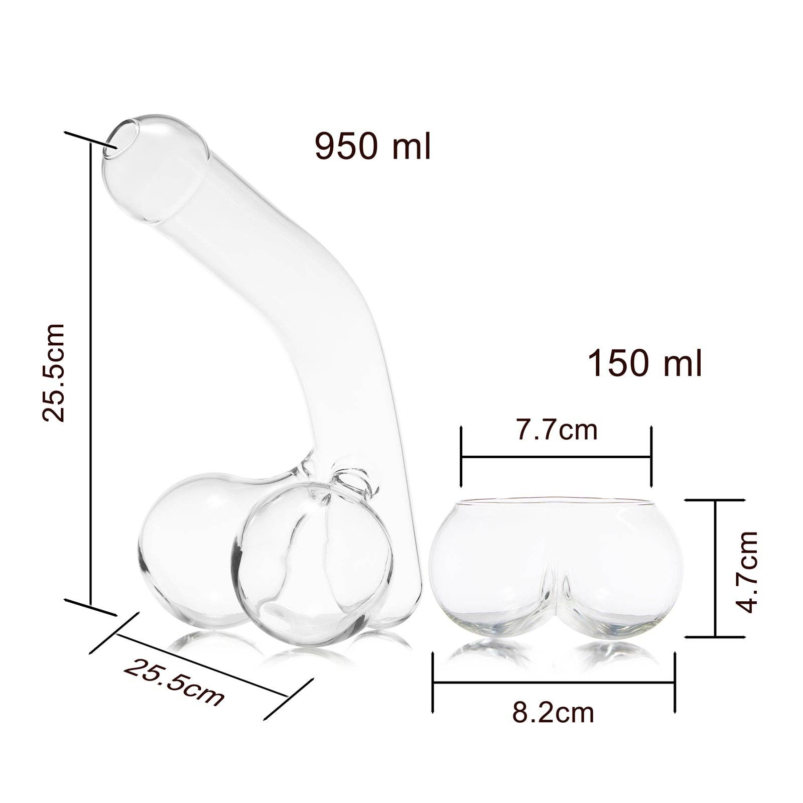 The Wine Savant /  Khen Glassware - Wholesale Decanter - Penis Whiskey Decanter With Two Whiskey Glasses4