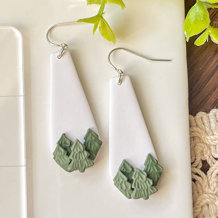 Pine forest earrings | sterling silver for wholesale by Retrochrome Creations