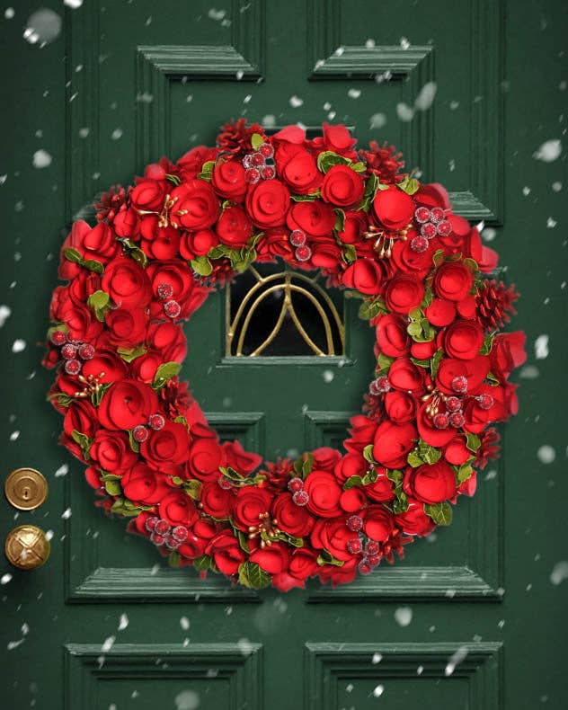 Dibor – wholesale Wreath – Extra Large Luxury Red Roses Wreath 42cm6