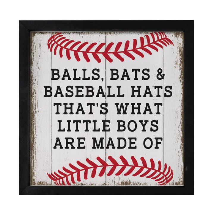 Baseball Theme Framed Wall Decor - Balls, Bats & Baseball for wholesale by LifeSong Milestones