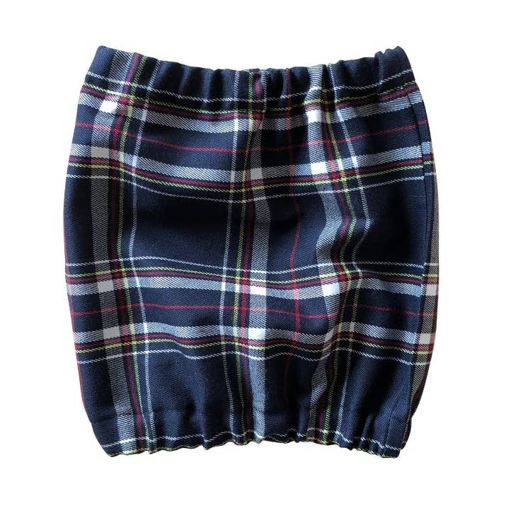 Paraorecchie per cani in flanella - Tartan blu per la vendita all'ingrosso da parte di Cockers&Co.