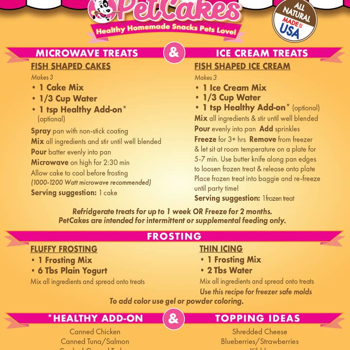 PetCakes - Wholesale Pet Treats - Cat - Birthday Baking Kit for Cats - 6 Cakes + 6 Ice Cream + Candle & Sprinkles2