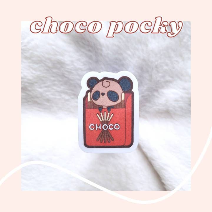 This Little Cafe – Großhandel Aufkleber – Panda Snack Pack | Asiatische gestanzte Sticker | Süße japanische Kawaii-Snacks | Chocolate Pocky, Choco Pie, Strawberry Ramune, Yanyan2