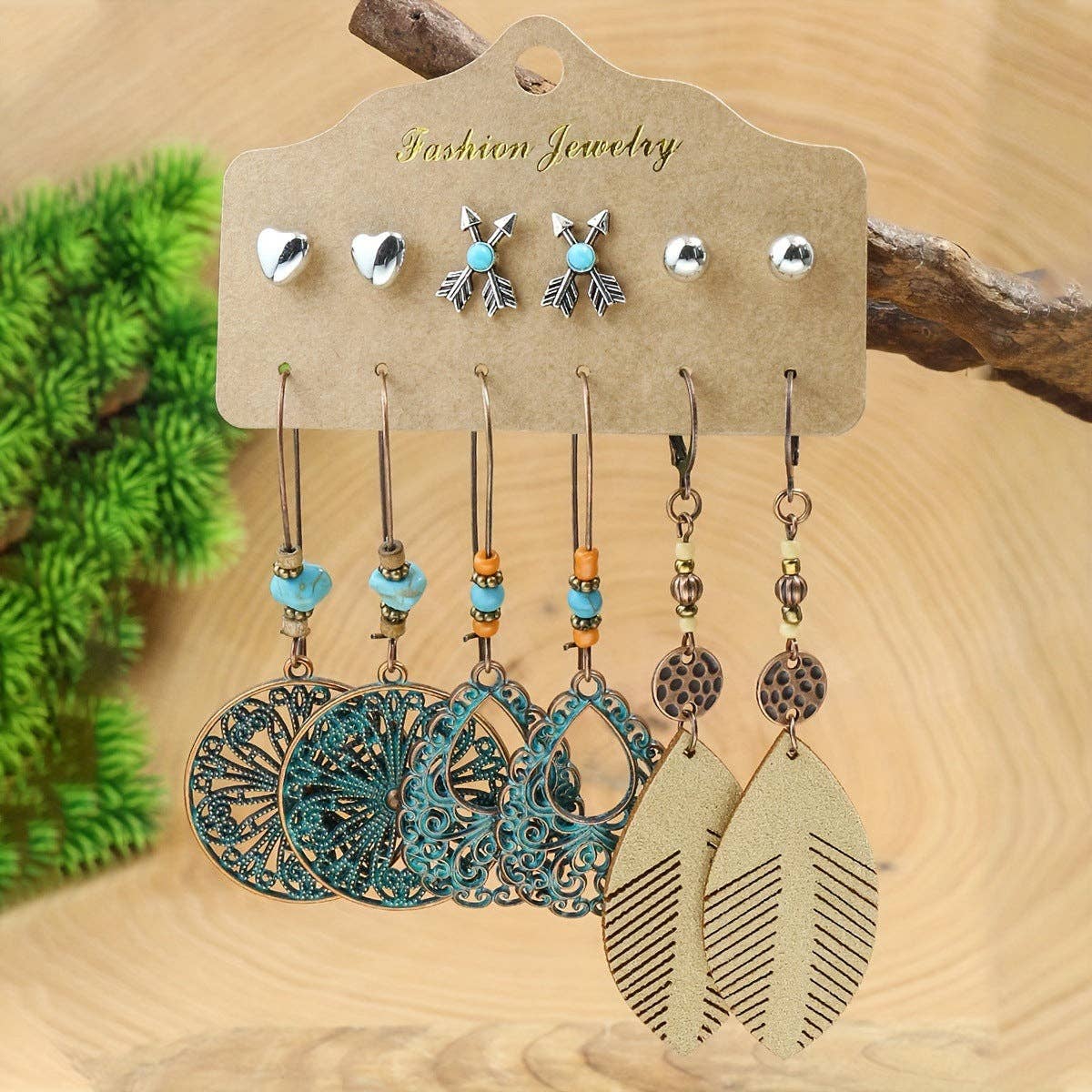Magia Design - Wholesale Jewelry Set - Bohemian Vintage Earrings Set (6 Pairs)0