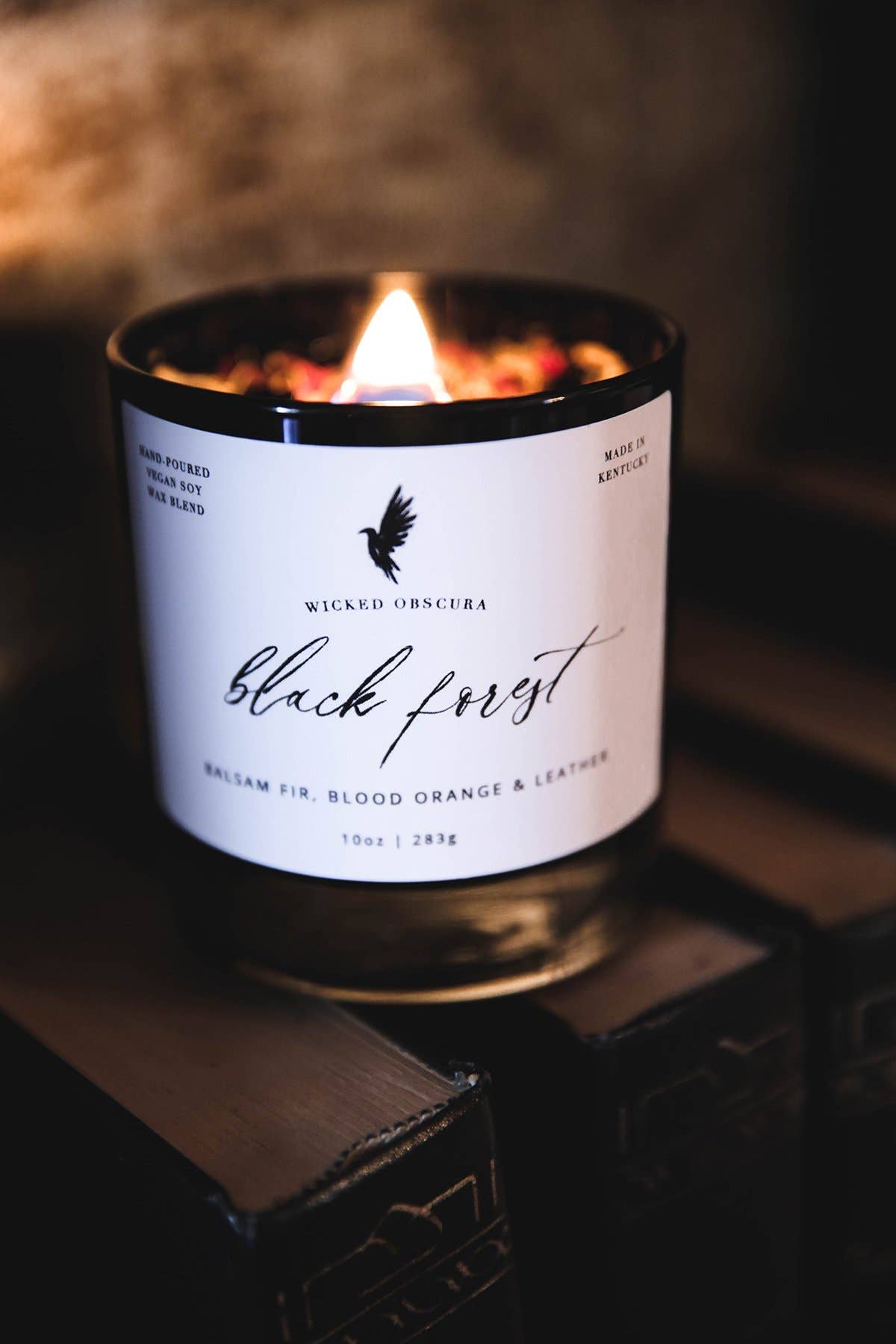 Wicked Obscura - Wholesale Jar/Filled Candle - Black Forest- Balsam Fir & Blood Orange Soy Candle4