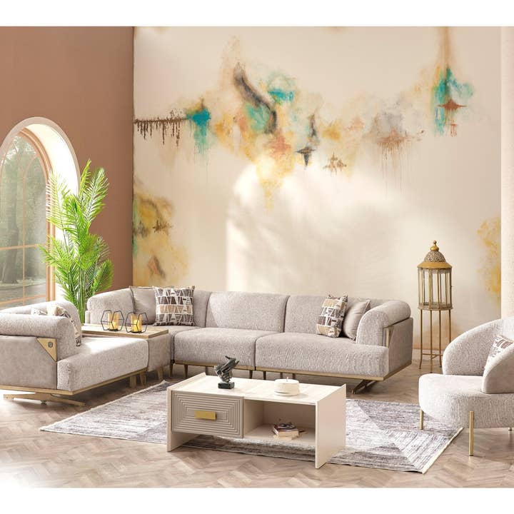 Creme Urla Sektionel Creme for engroshandel på Faire5