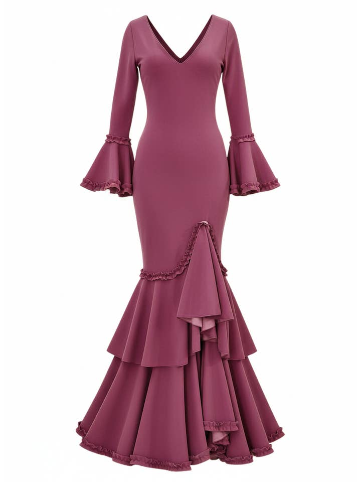 NUDE PINK FLAMENCO DRESS EMMA WU DESIGN X FLAMENCA EM229 for wholesale on Faire1