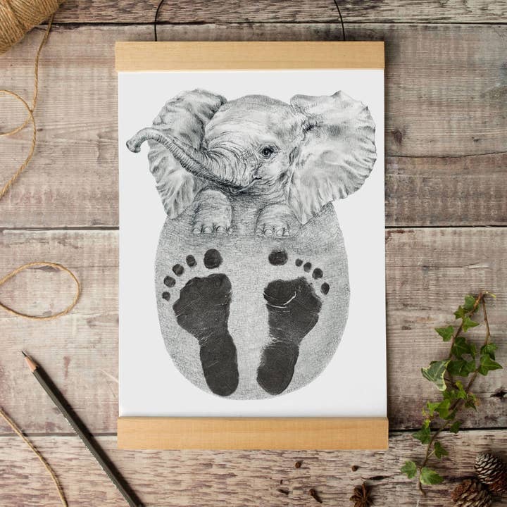 Lucy Coggle Designs - Vendita all'ingrosso Kit per impronte mani e piedi - Bambini e neonati - Kit impronta elefante bambino