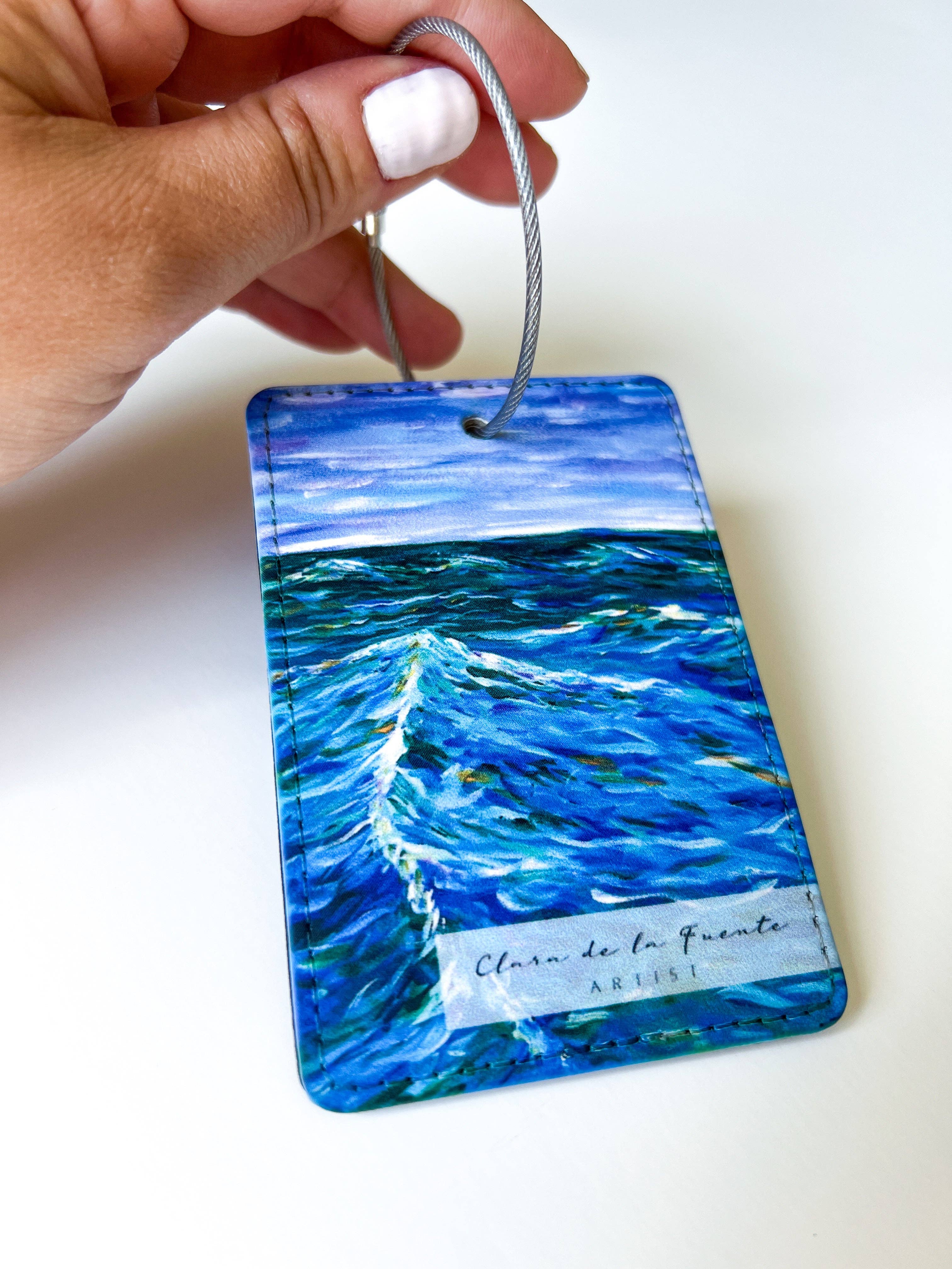 Clara de la Fuente Artist - Wholesale Luggage Tag - Colorful Sea Water Waves  Luggage Tag. Lake Michigan.Premium2