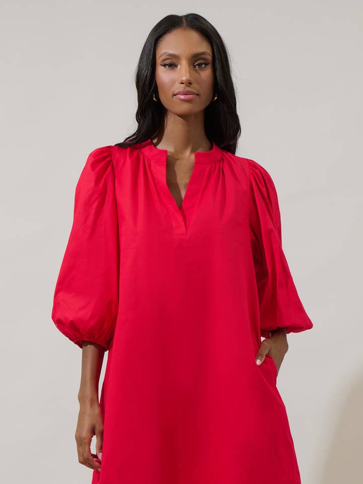 Victoria Shift Split Neck Mini Dress for wholesale by Sugarlips