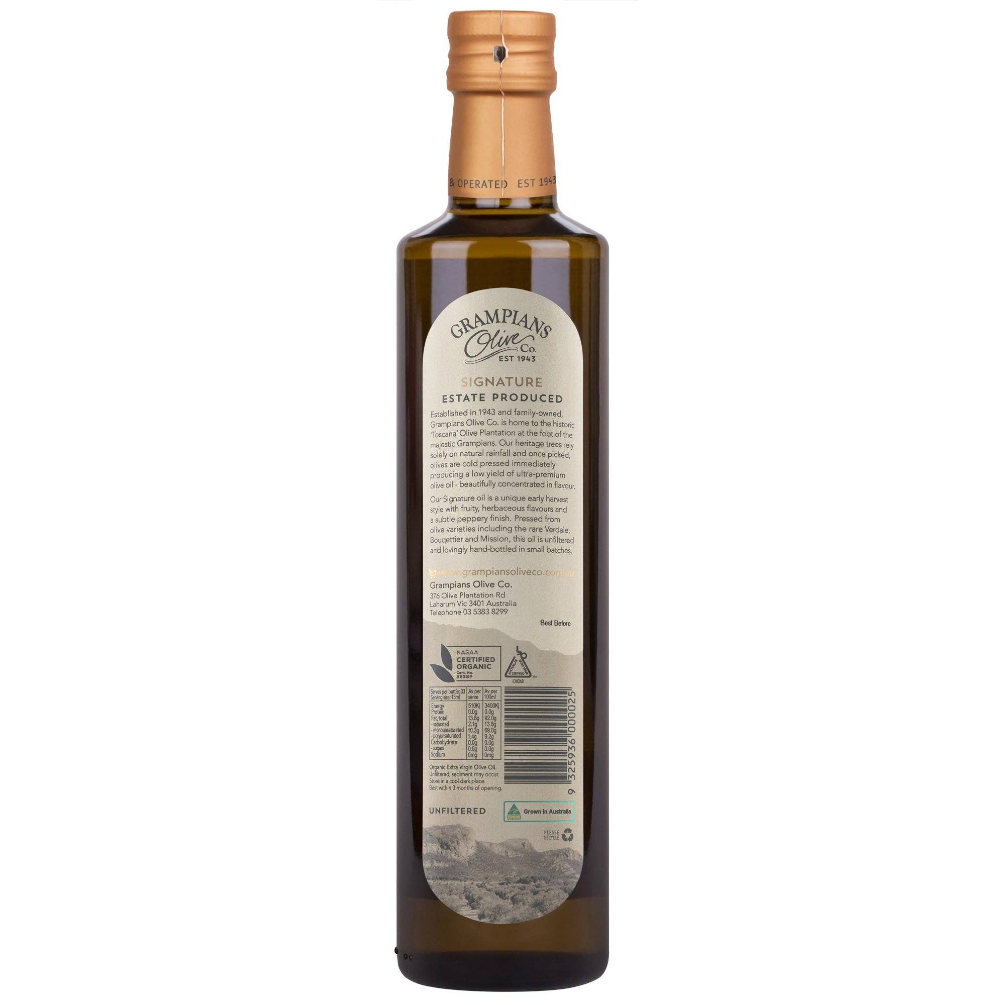 Grampians Olive Co. - Wholesale Olive Oil - 2025 Signature Organic Extra Virgin Olive Oil (Premium)1