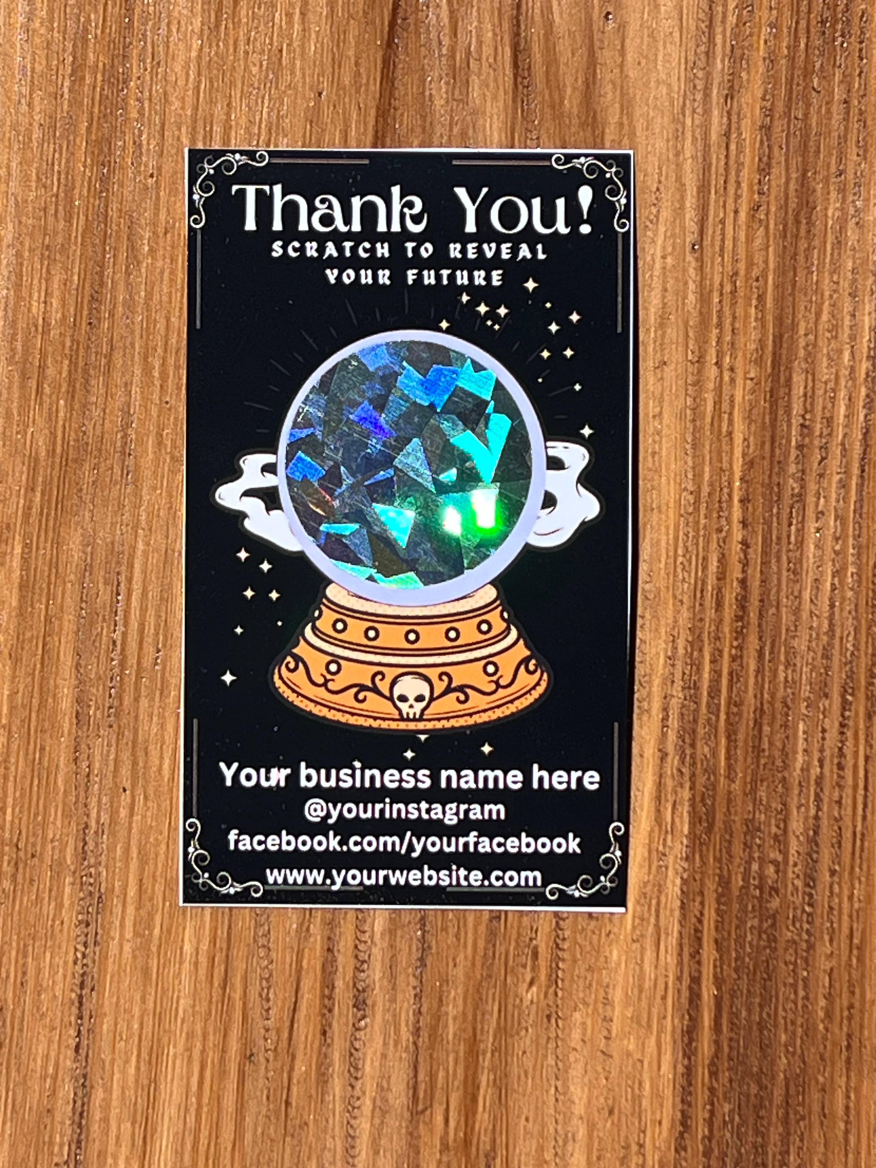 Only Crystals Remain - Wholesale Thank You Card - Crystal Magic Ball Thank You Scratch Off Discount Cards1
