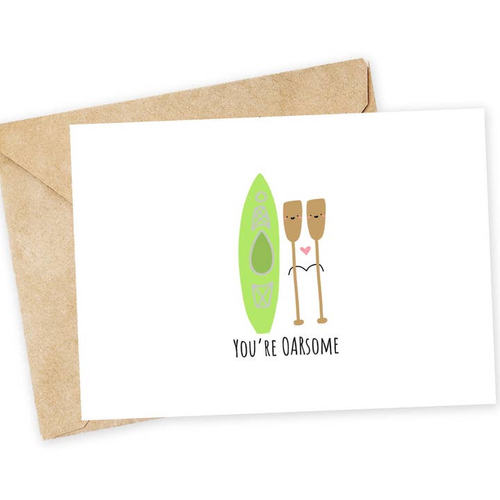 Carte de vœux "You're OARsome" : Anniversaire drôle Saint-Valentin pour la vente par Chewy Lemon Studio