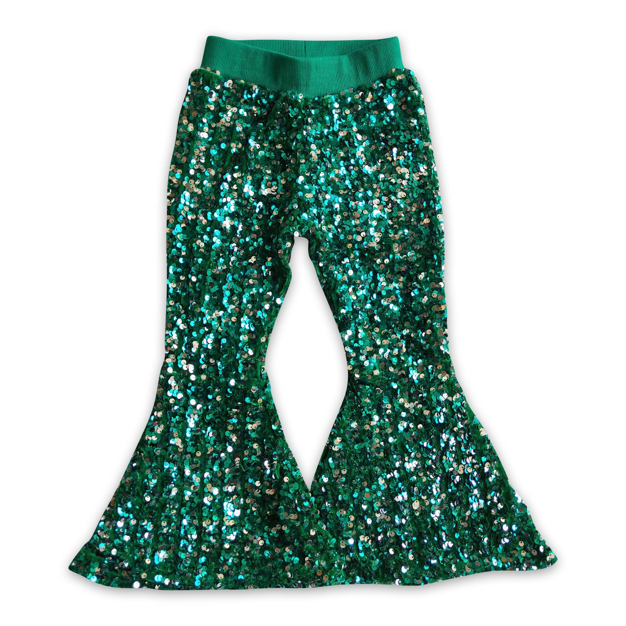 Yawoo Garments - Wholesale Pants - Kids - Green purple gold sequin girls mardi gras pants2