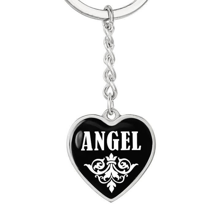 Unique Gifts Store - Wholesale Keychain - Women's - Angel v01w - Heart Pendant Luxury Keychain
