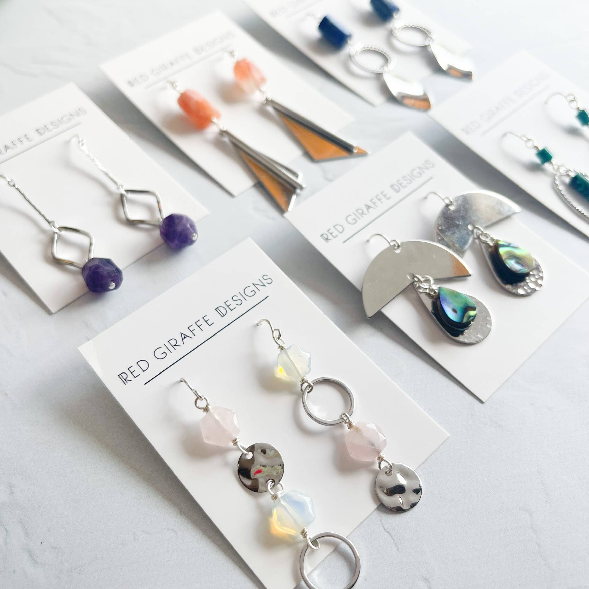 Red Giraffe Designs - Wholesale Dangle Earrings - Assorted Long Silver Earrings1