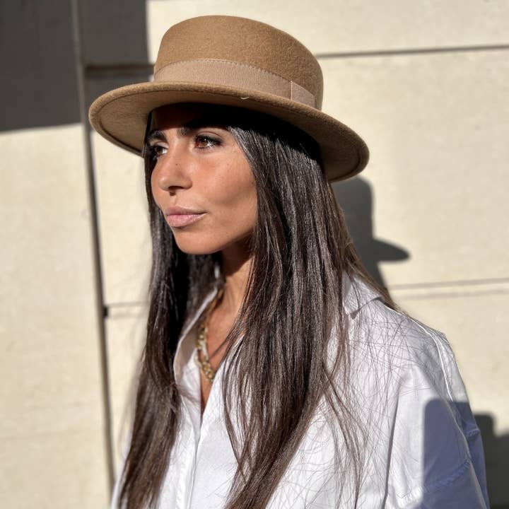 JOE & MEY Chapeaux Bonnet echarpe - Wholesale Fedora - Women's - Ben Canotier Small Edge 5 cm55