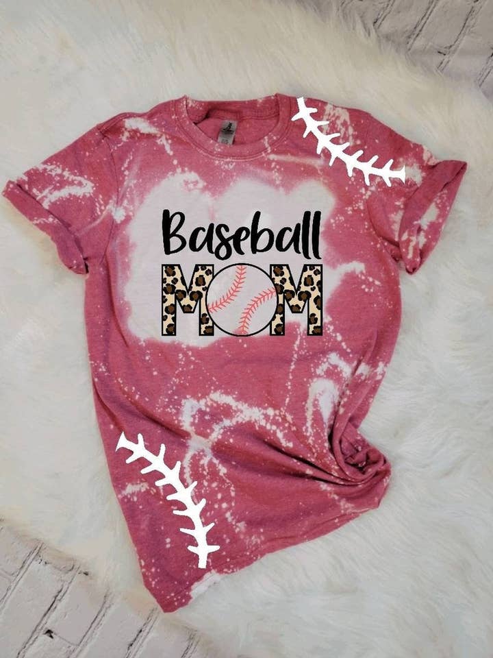 Maglietta sbiancata mamma baseball per la vendita all'ingrosso da parte di Ruby Lilly Designs