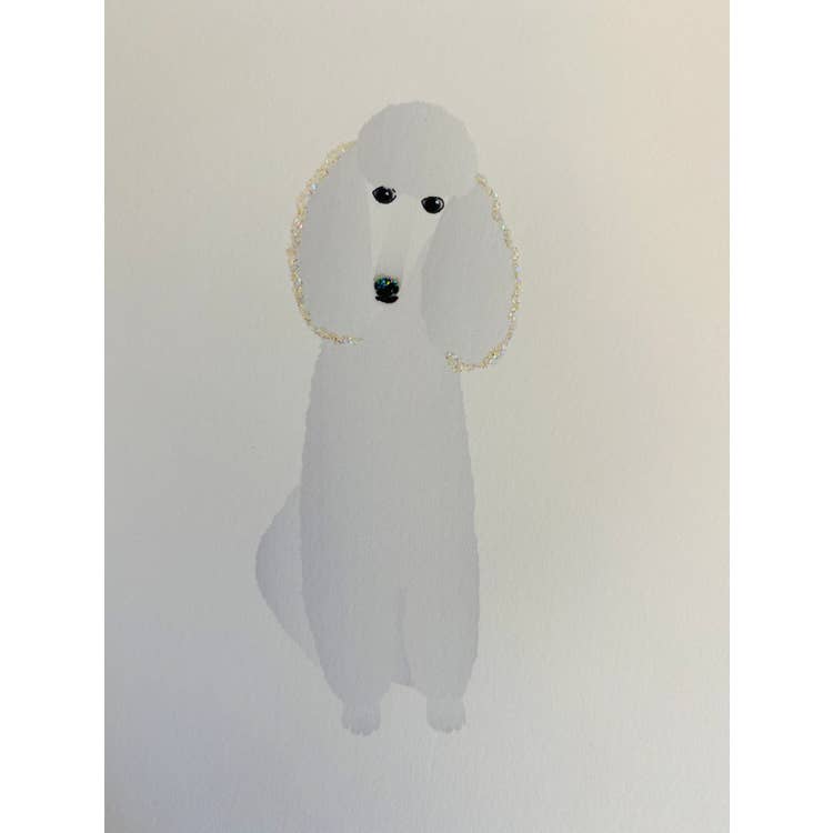 Studio Daedre - Wholesale Everyday Greeting Card - White Sitting Poodle Dog - Loose Cards0