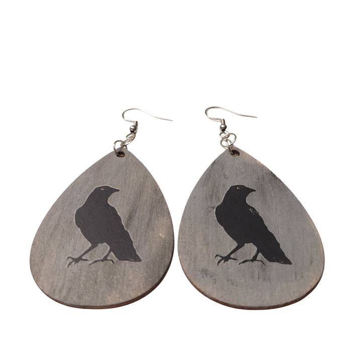 Rabenbaumelohrringe, Gothic-Halloween-Ohrringe für den Großhandel von Everything's Right Designs