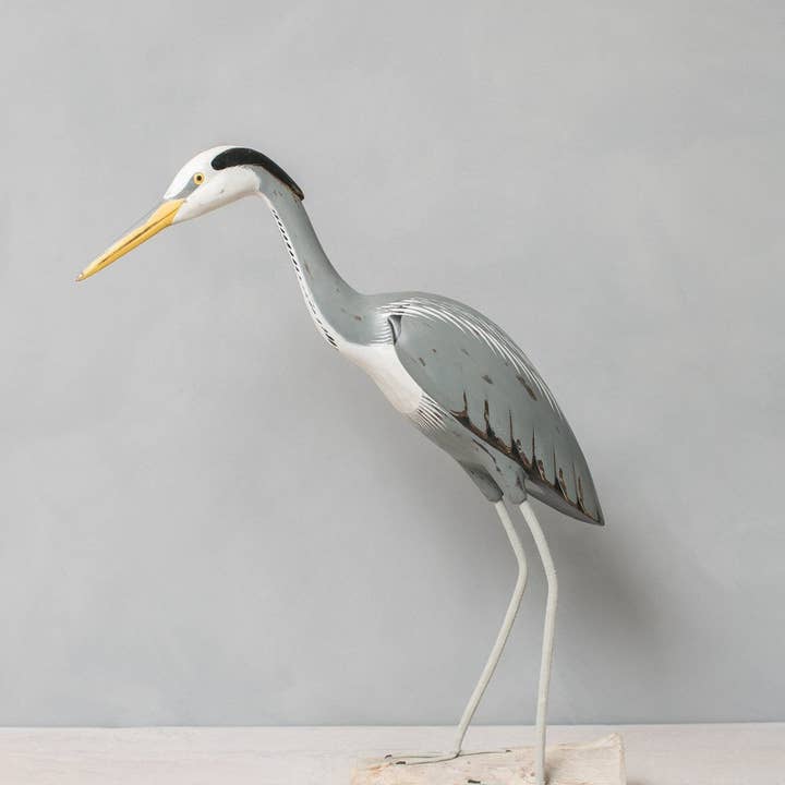 Aviologie - Wholesale Decorative Figurine - Heron - Great Blue - 28"H -Carved Wooden Statue