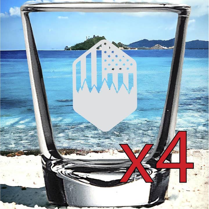 American Flag 2oz Shot Glasses for Parties for wholesale by Texan Customs