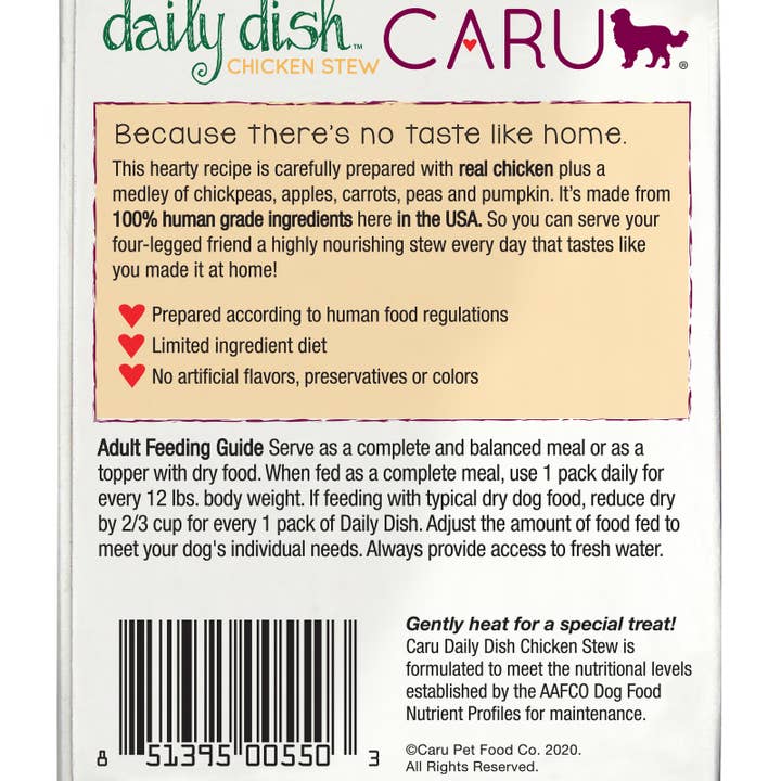 Caru - Wholesale Pet Food - Dog - Caru Daily Dish Chicken Stew for Dogs1