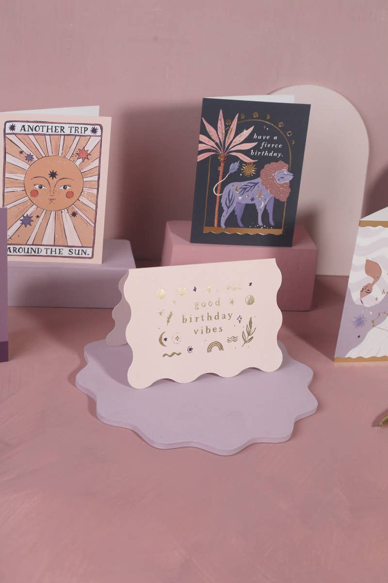 Sister Paper Co. – wholesale Birthday card – Good Vibes Birthday Card | Greeting Cards | Minimalist Card5