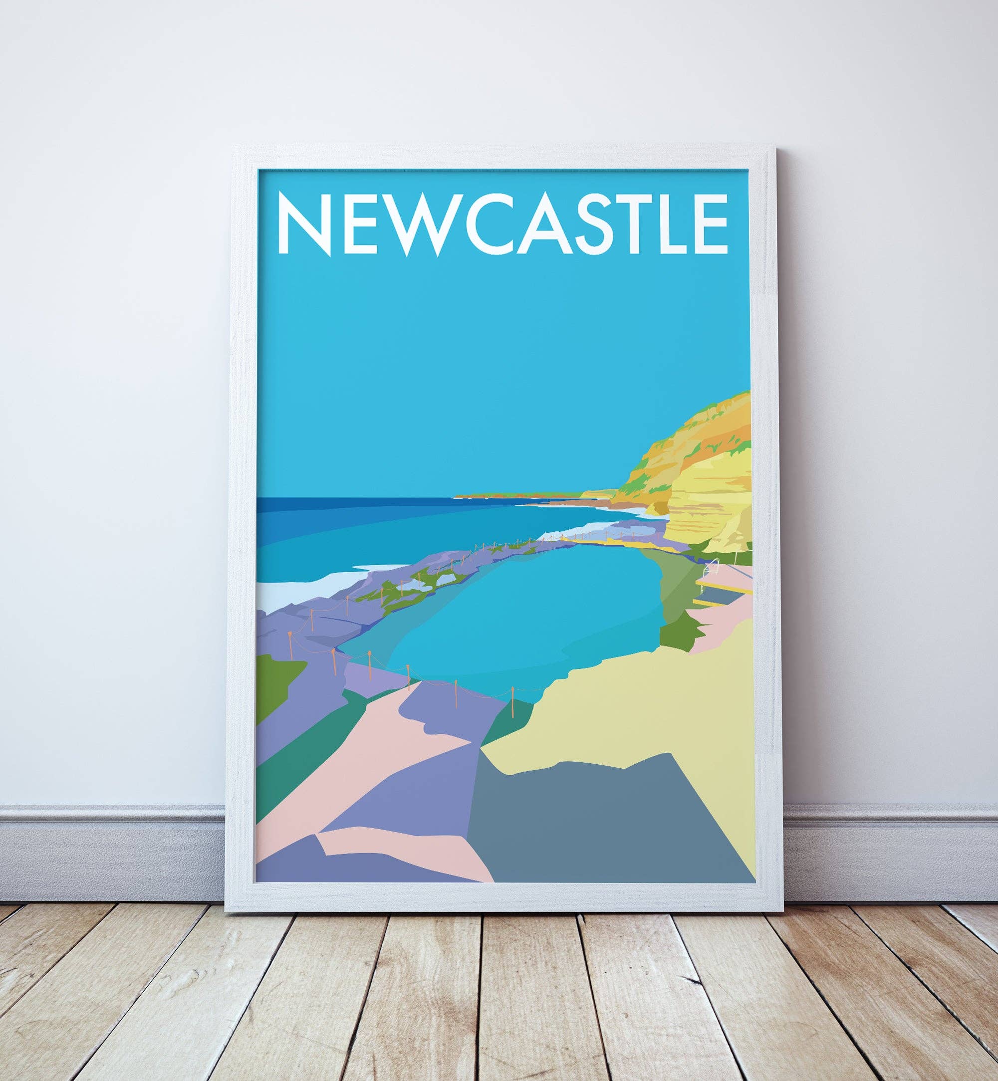 Seascape Prints - Wholesale Art print - Newcastle Travel Print (Bogey Hole)
