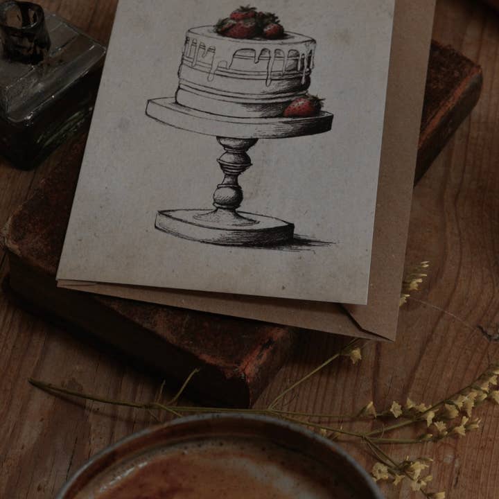 Brooke Marie - Wholesale Everyday Greeting Card - Summer Strawberry Cake Vintage Finish Card4