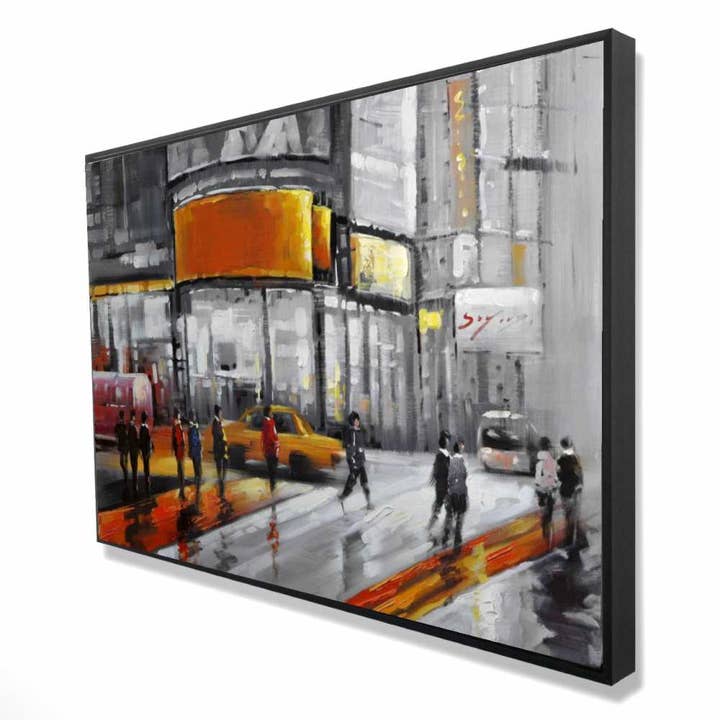 Circulation in Times Square Gray Canvas - Contemporary Decor for wholesale by BEGIN HOME DECOR