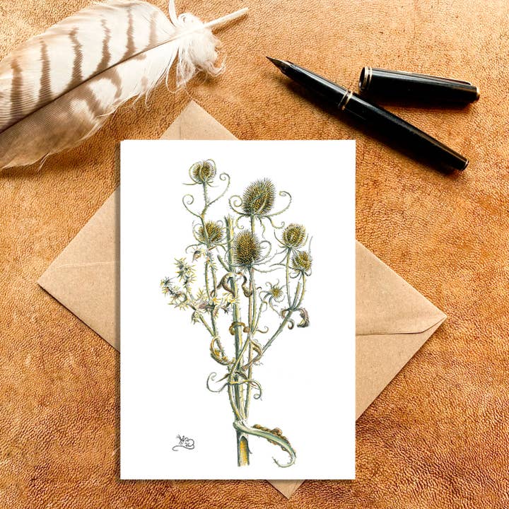 Winter Teasel Card for wholesale by Wildlife By Mouse