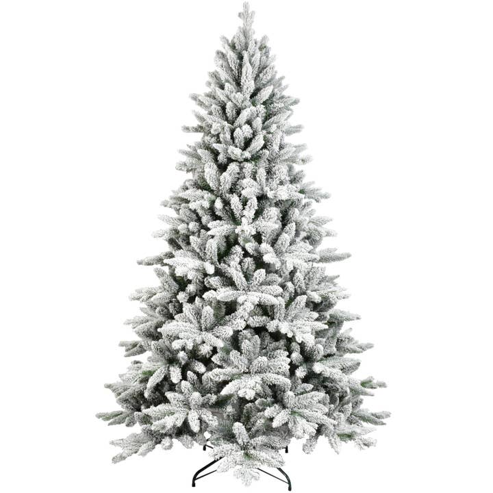HomeRoots - Vendita all'ingrosso Alberi di Natale finti - Albero di Natale in abete innevato verde e bianco da 5 piedi3