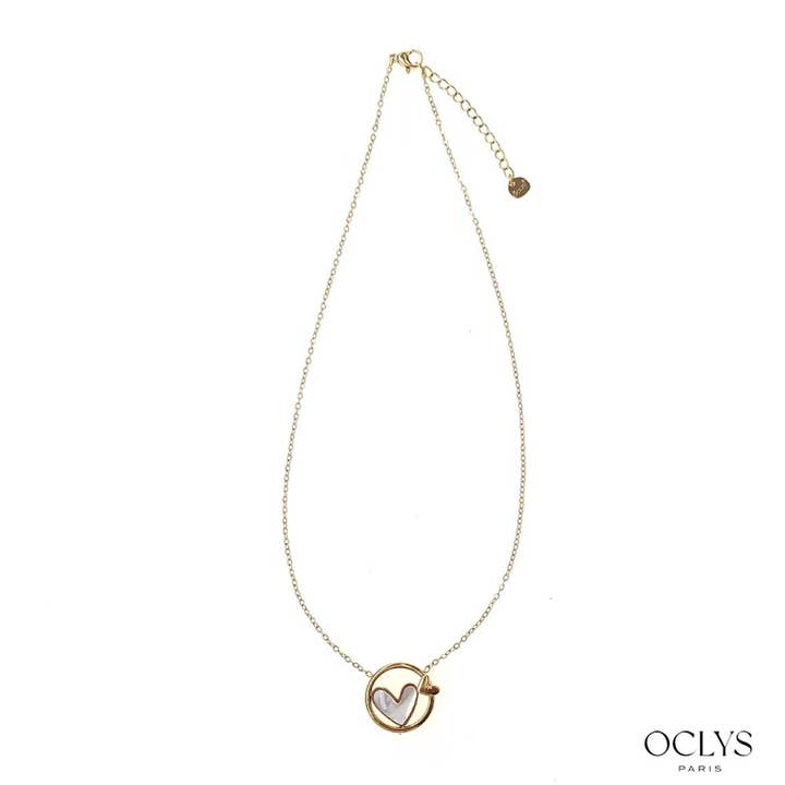 Oclys - Wholesale Link & Chain Necklace - Vitaly stainless steel heart circle necklace