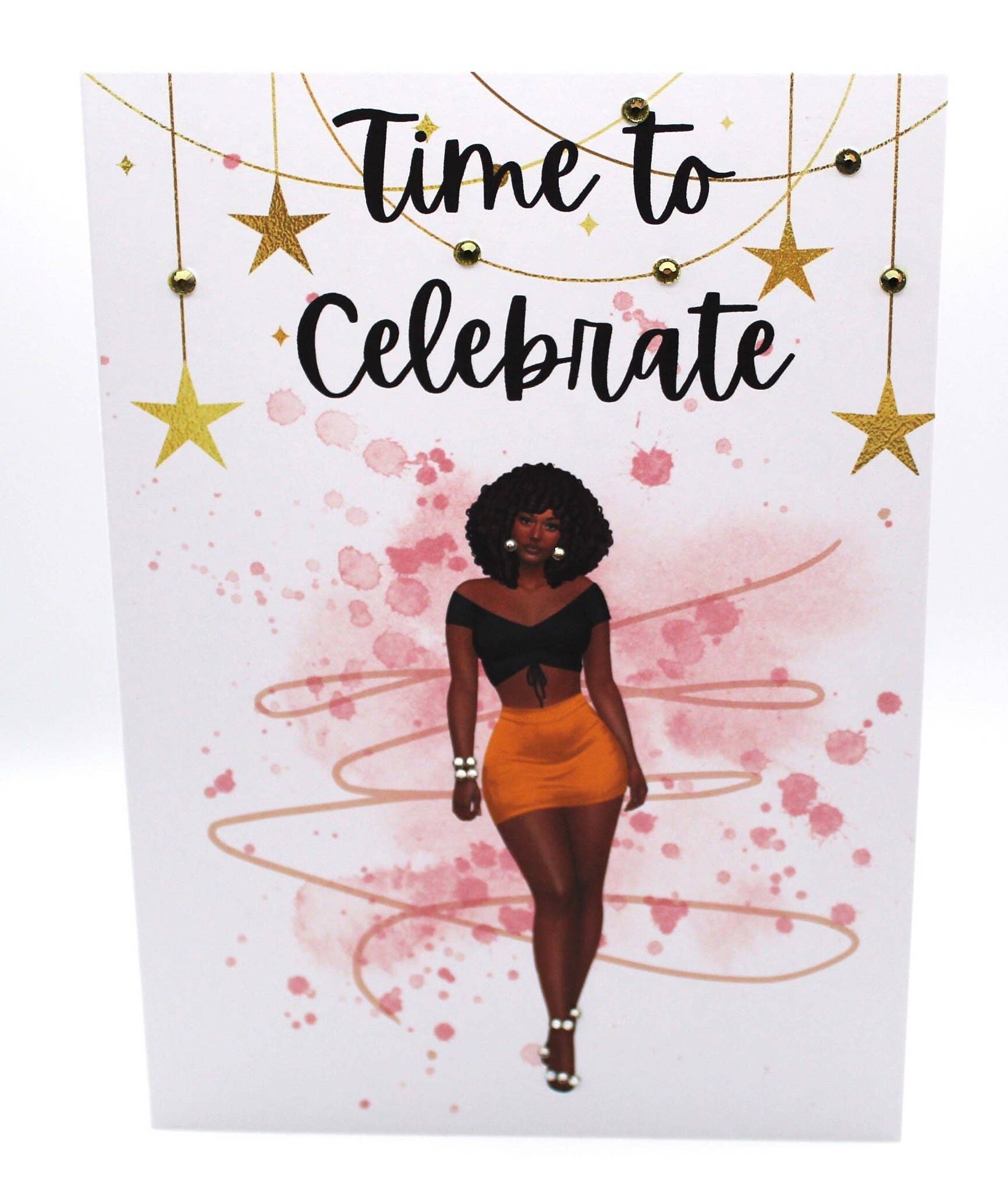 Simply Created - Vente Cartes d'anniversaire - Carte d'anniversaire afro-américaine, carte de vœux faite à la main pour femme noire, femme noire, nom personnalisé pour elle, vierge, cadeau pour une amie, bling6