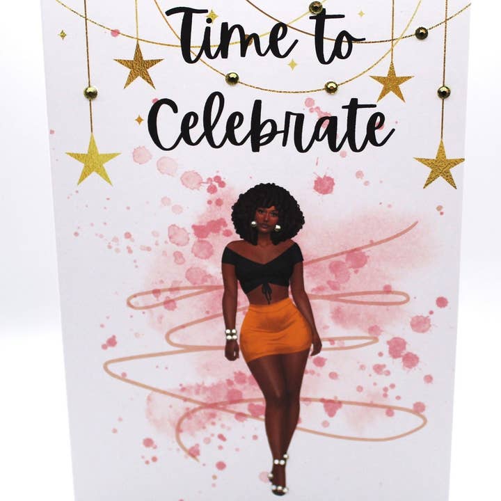 Simply Created - Vente Cartes d'anniversaire - Carte d'anniversaire afro-américaine, carte de vœux faite à la main pour femme noire, femme noire, nom personnalisé pour elle, vierge, cadeau pour une amie, bling6