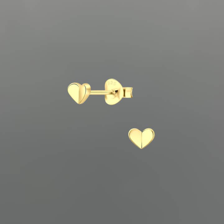 Petite Flutter Heart Studs for wholesale by Something Silver