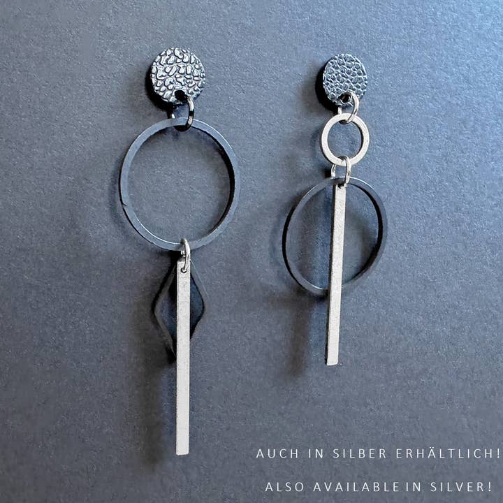 Ohrringe CIRCA Black S | Geometrisches Design | Gold/Schwarz für den Großhandel von TINOLISS