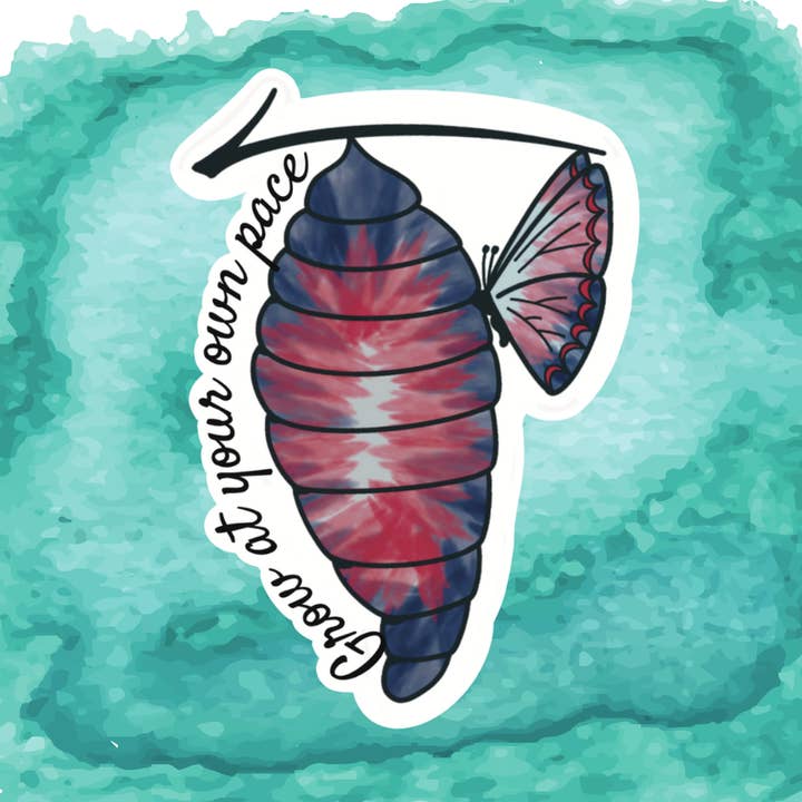 Grow at your own pace sticker for wholesale by Blonde owl designs