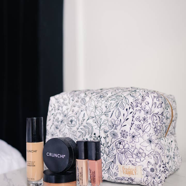 Frederick Family Co. - Wholesale Makeup/Cosmetic Bag - Quilted Carry All Pouch for Women – Large Makeup Organizer Bag, Stand Up Toiletry Case, Wide Zipper Opening, Cute Travel Pouch29