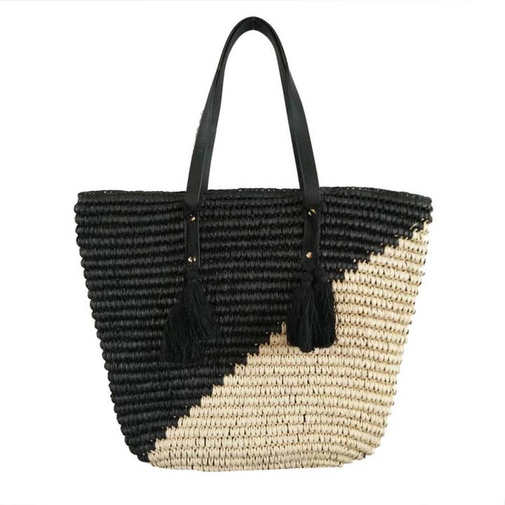 Niederfluten-Stroh-Tragetasche für den Großhandel von Beach'd