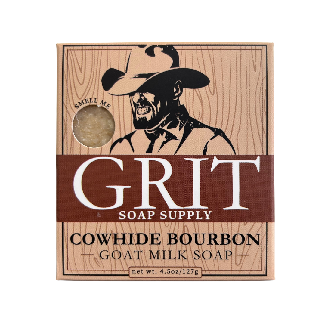 GRIT Soap Supply - Wholesale Bar Soap - Men's - Cowhide & Bourbon Goat Milk Bar Soap5