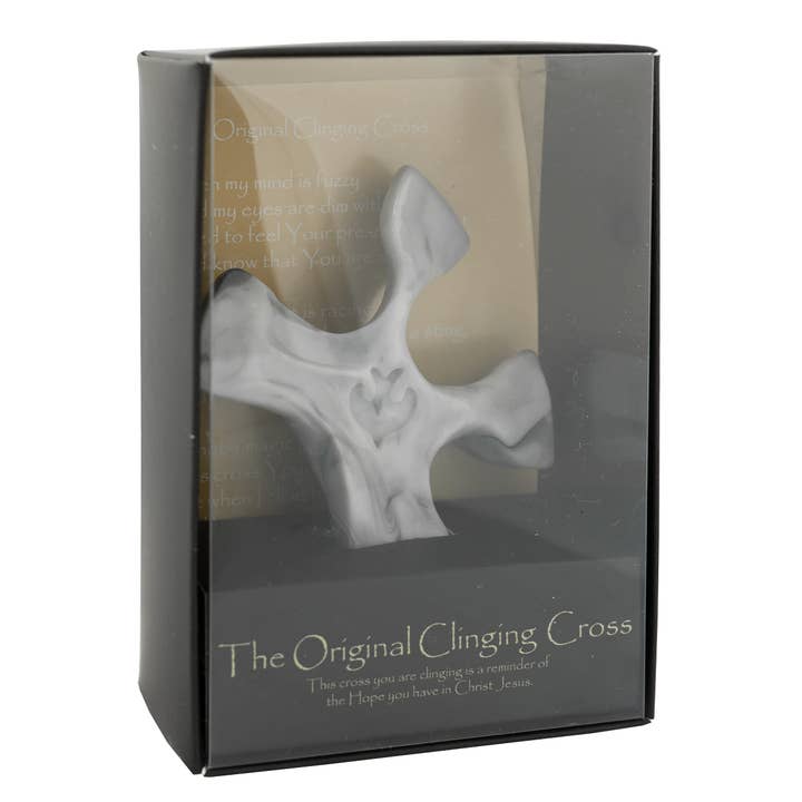 Village Gift Importers - Wholesale Wall Cross - Grey Marble Clinging Cross