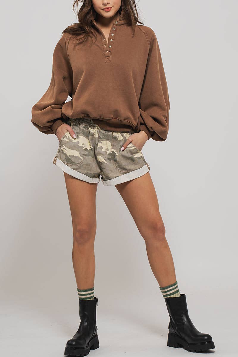 Urban Daizy - Wholesale Shorts - Women's - Spring Elastic Waist Cuffed Print Shorts26