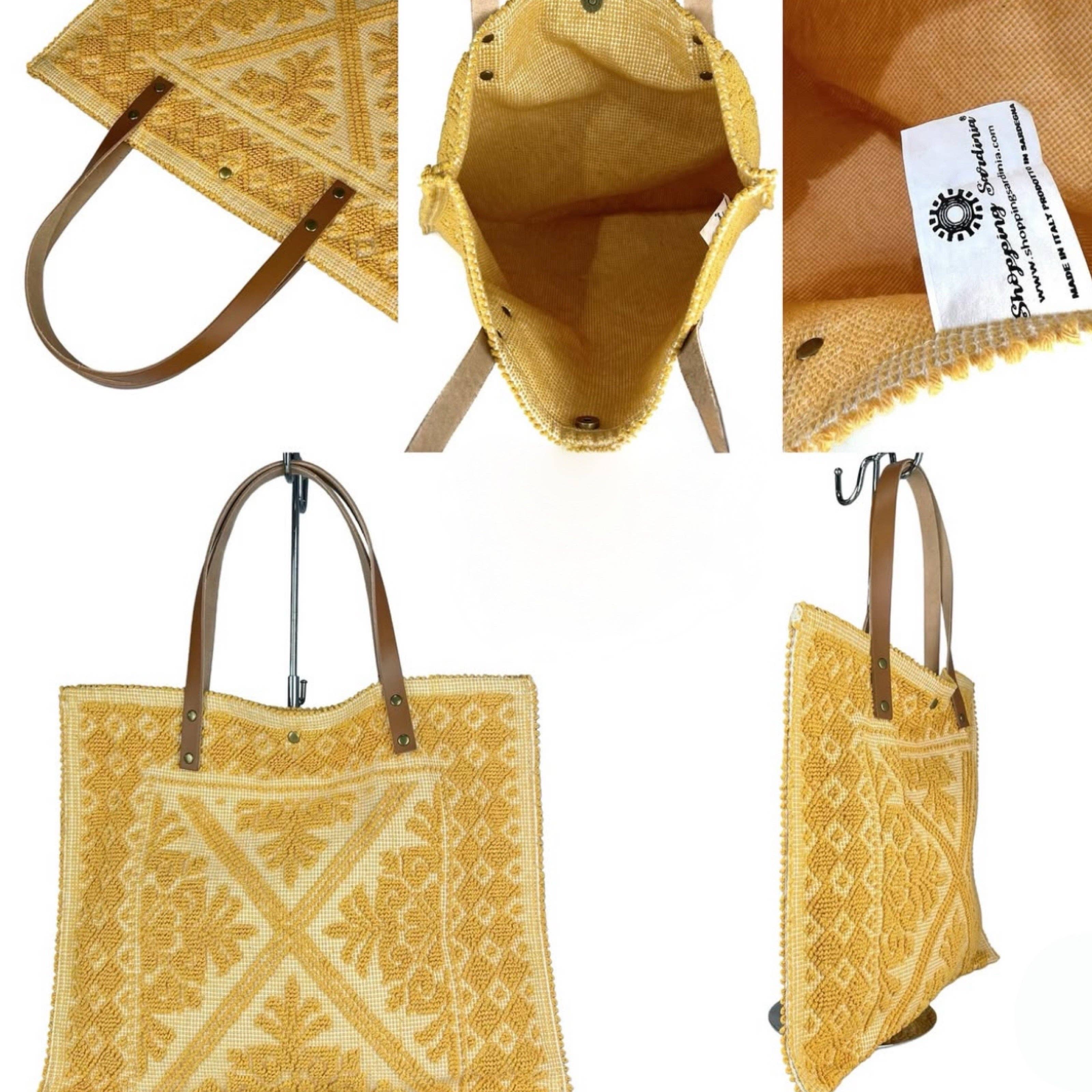 Louisa lee - Wholesale Shoulder Bag - Women's - LARGE TAPESTRY TOTE BAG TRIMMED WITH LEATHER11